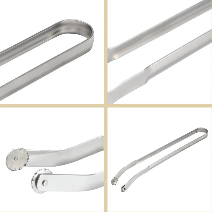 Sausage tongs showing unique turning mechanism, enhancing BBQ experience