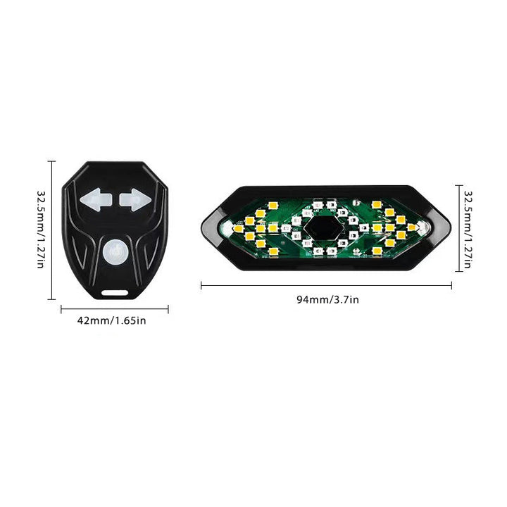 USB rechargeable remote control tail light with integrated horn, offering complete cycling protection