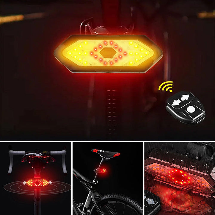 Tail light with integrated horn, remote controled for bike safety, waterproof design