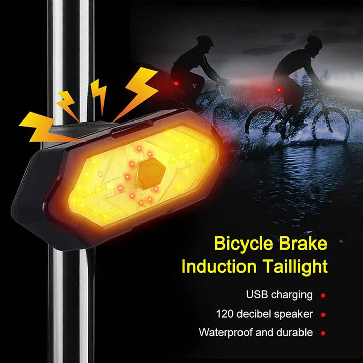 Cycling safety light: bright LED tail light with audible horn, operated by wireless remote