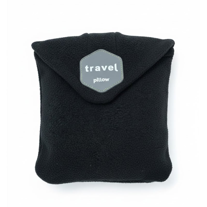 Gray ergonomic travel neck pillow designed for optimal comfort and neck support, a portable travel accessory.