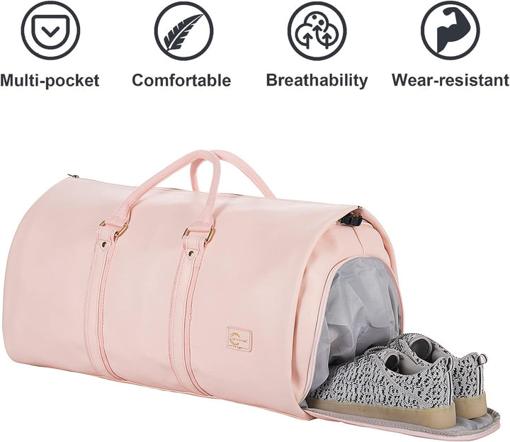 Black duffel bag packed for a weekend getaway, demonstrating carry-on capacity & style. Mens travel.