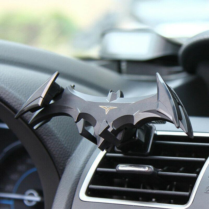 Gravity car phone mount with unique bat wing shape, secure smartphone holder for cars