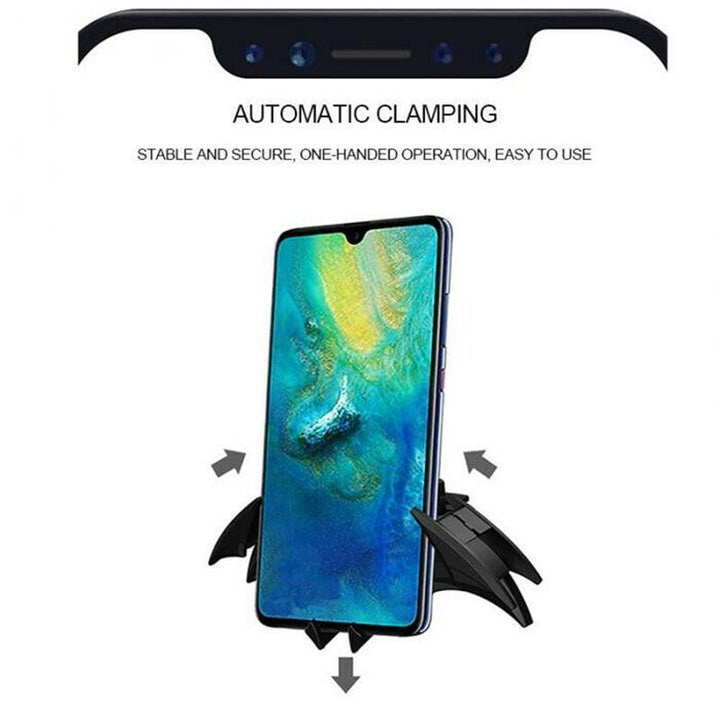 Vehicle gadget: universal bat wing car phone holder, black, for hands-free smartphone use