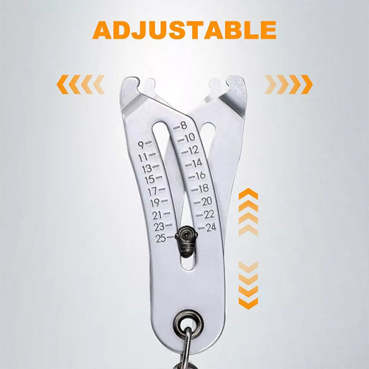 DIY enthusiast's workbench with the Bolt & Nut Thread Checker Keychain Tool prominent