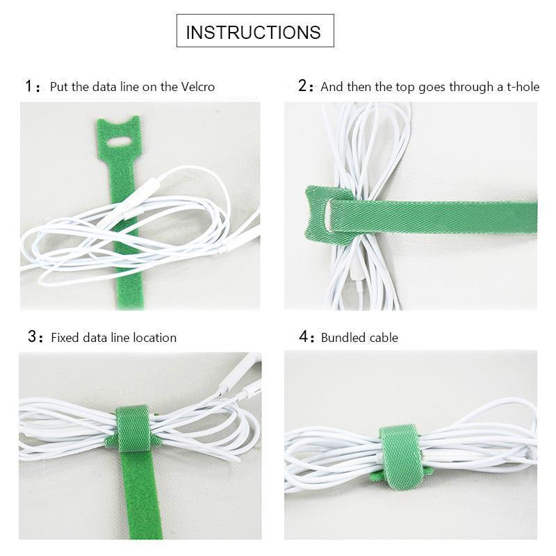 Pile of durable hook and loop wire organizers, great for managing cables & reducing clutter.