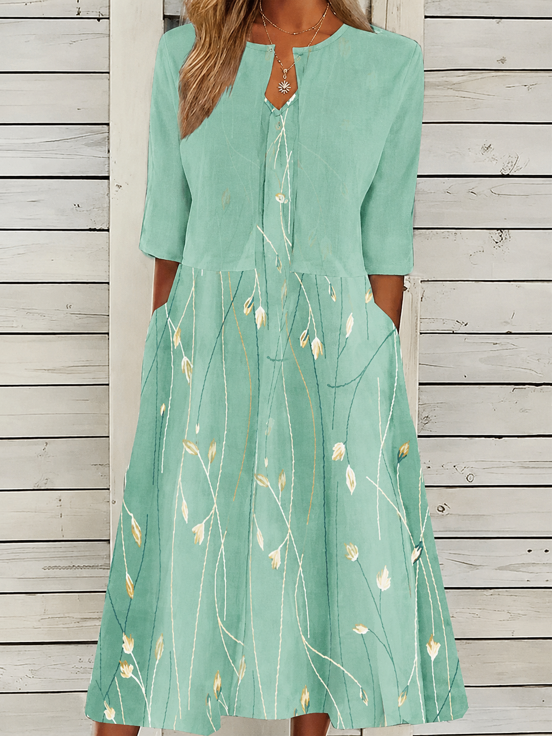 Women's Elegant Two-Piece Midi Dress | Versatile & Flattering