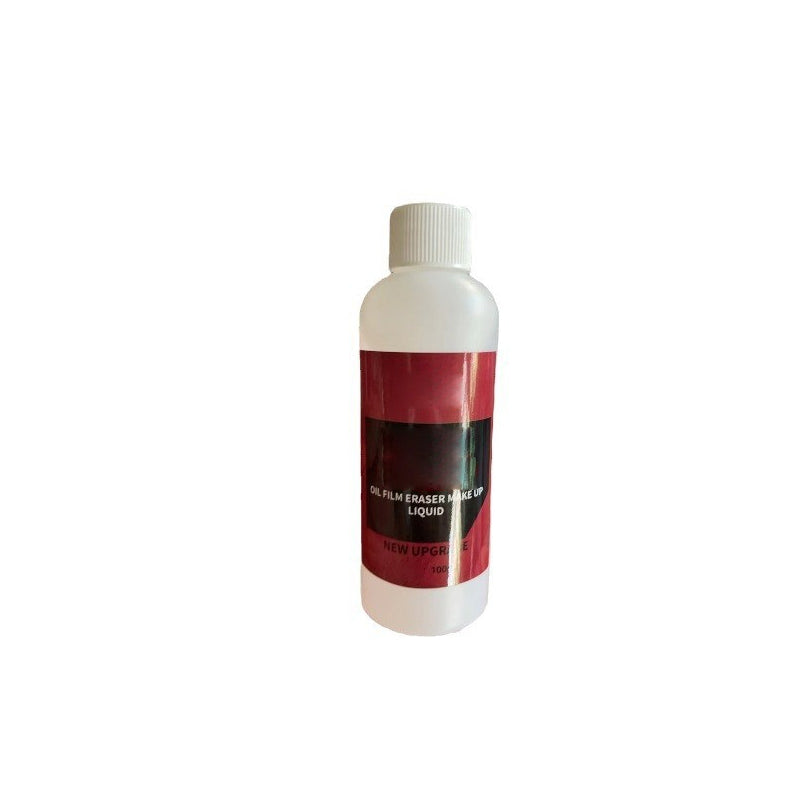 Automotive cleaning brush (hydrophobic) next to a bottle of rain repellent, for vehicle care.