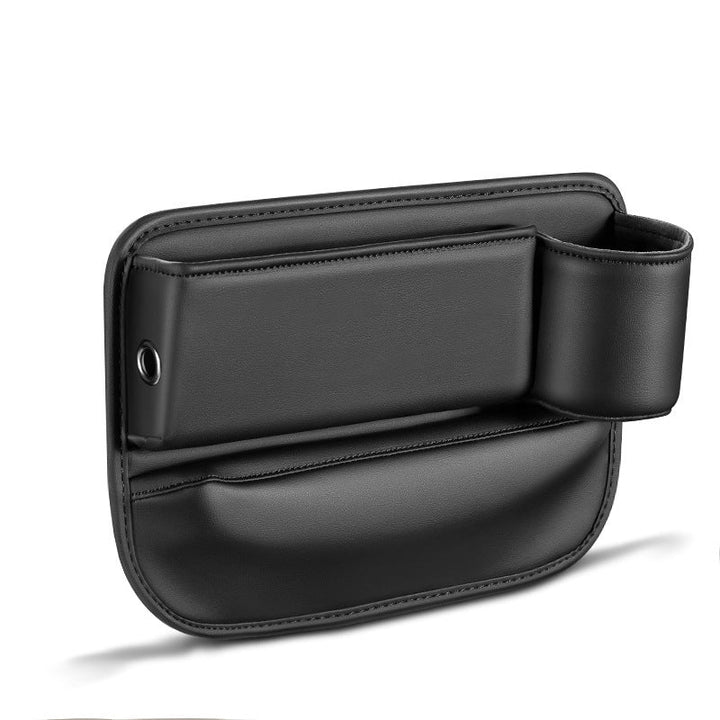 Innovative car accessory: seat gap storage with power delivery for on-the-go charging