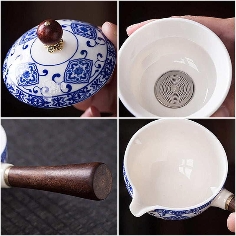 Modern ceramic tea maker with a removable infuser and full 360° rotation, enhancing your tea brewing experience.