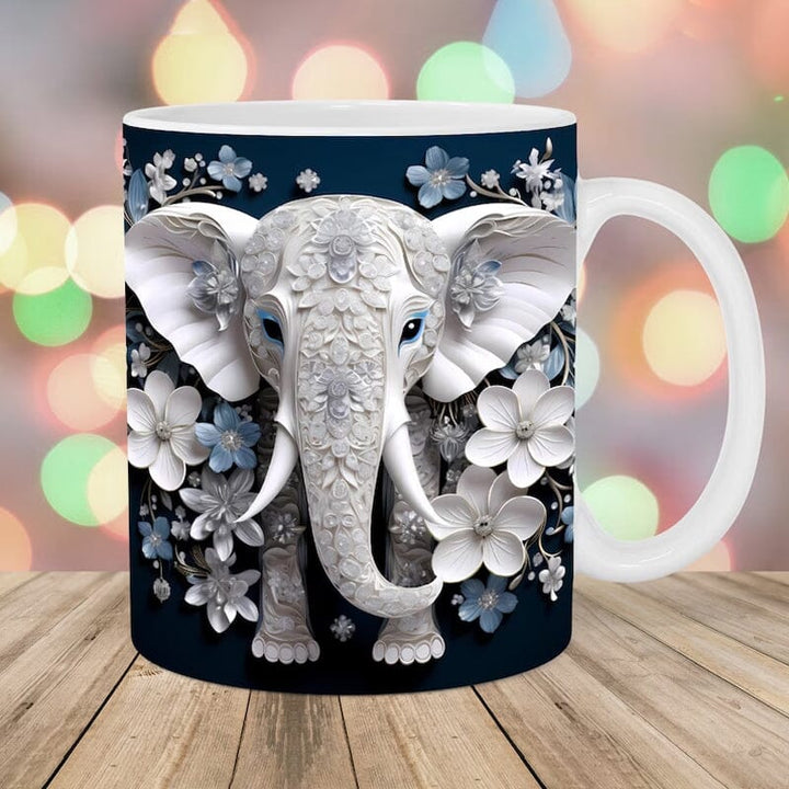 Stylish elephant coffee mug, 12 oz, a unique addition to any kitchen or office. Keywords: homeware, drinkware, elephantmug.