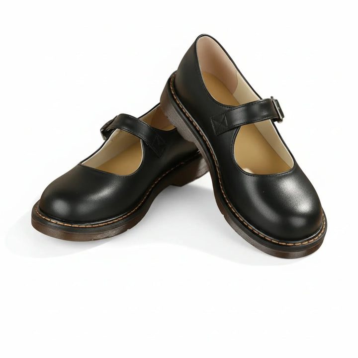 Stylish women's platform Mary Jane shoes with a round toe and comfortable lug sole. Versatile casual & formal footwear.