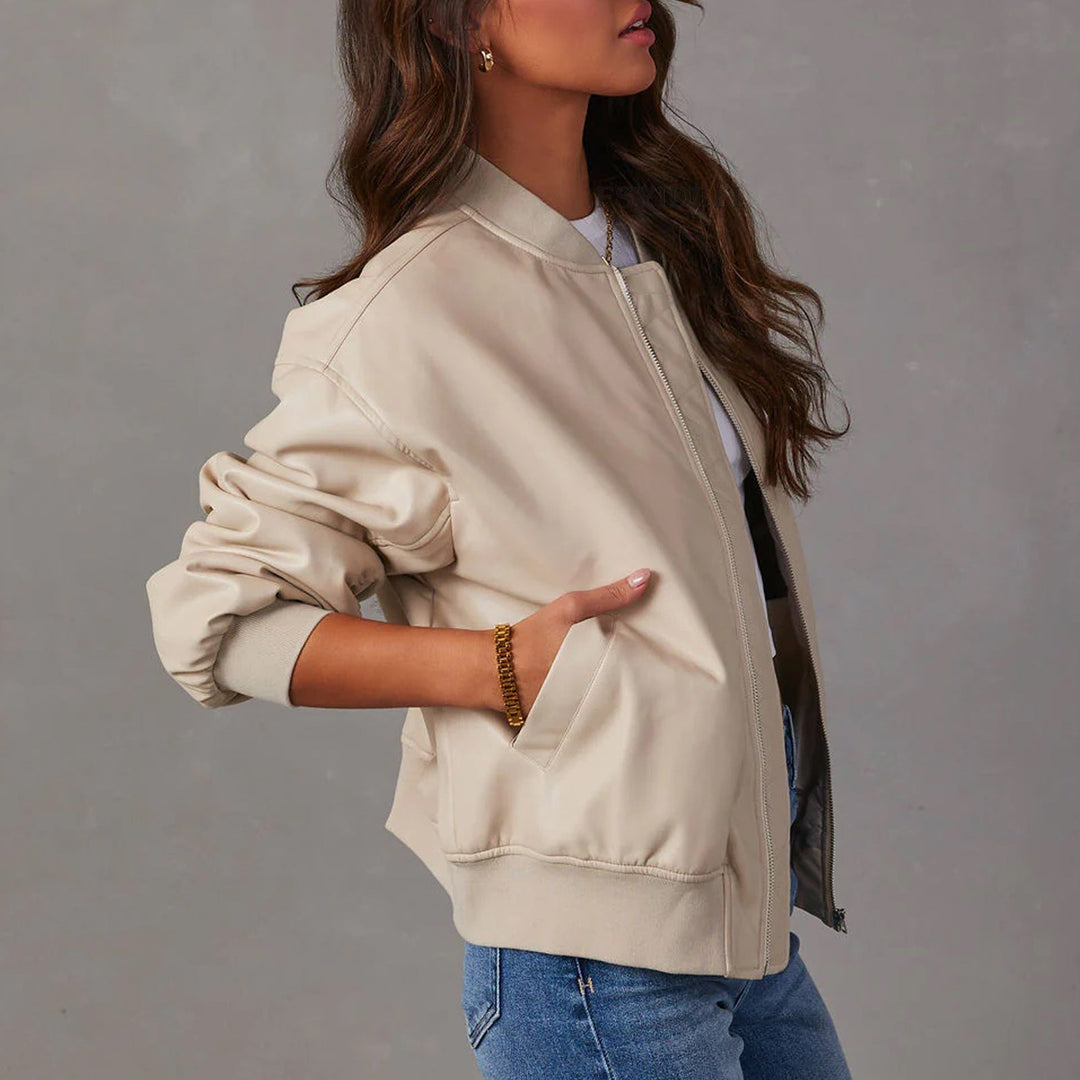 Women's bomber jacket with a chic design, perfect for versatile everyday fashion and outerwear.