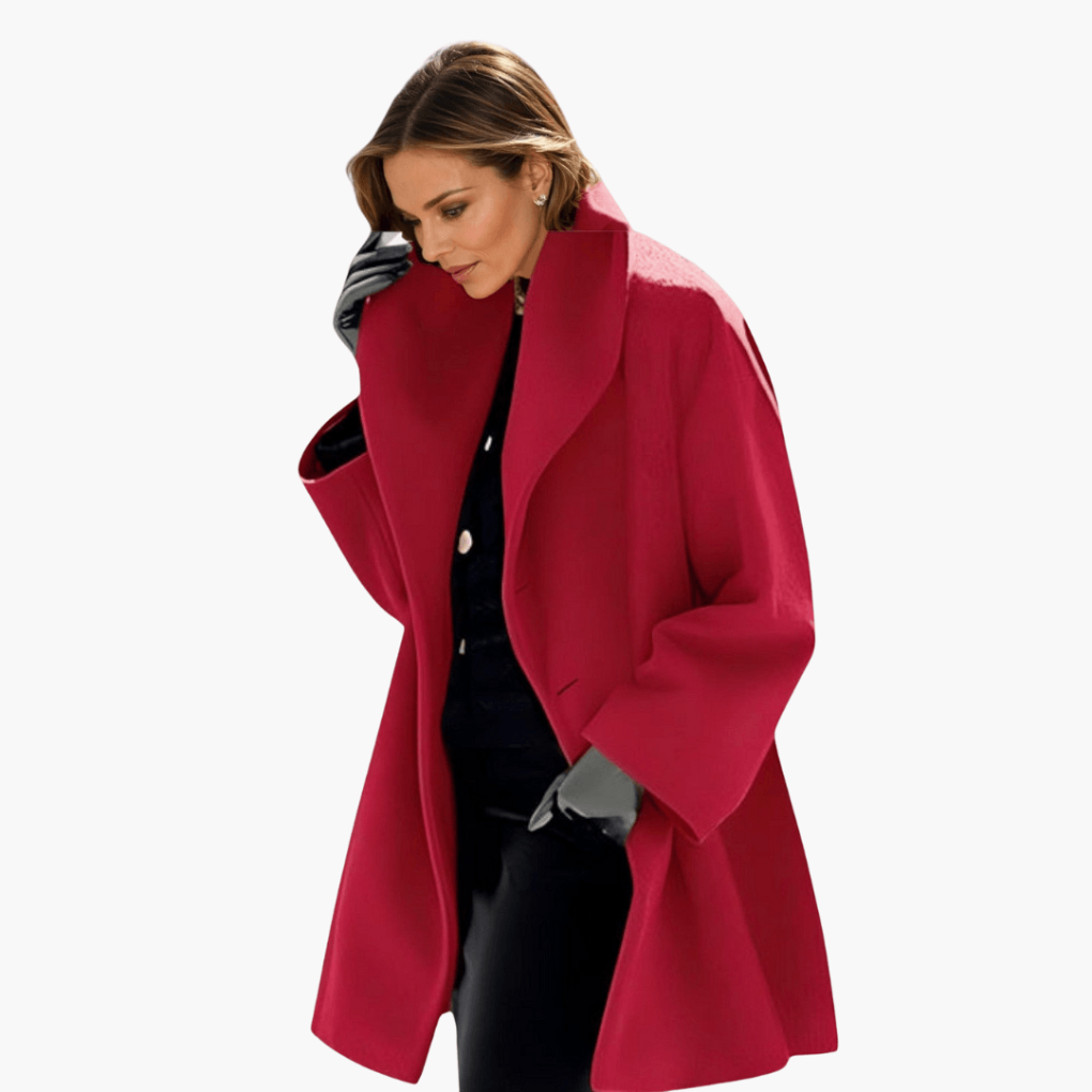 Elegant women's outerwear, a modern versatile jacket with a stylish wide collar for everyday fashion.