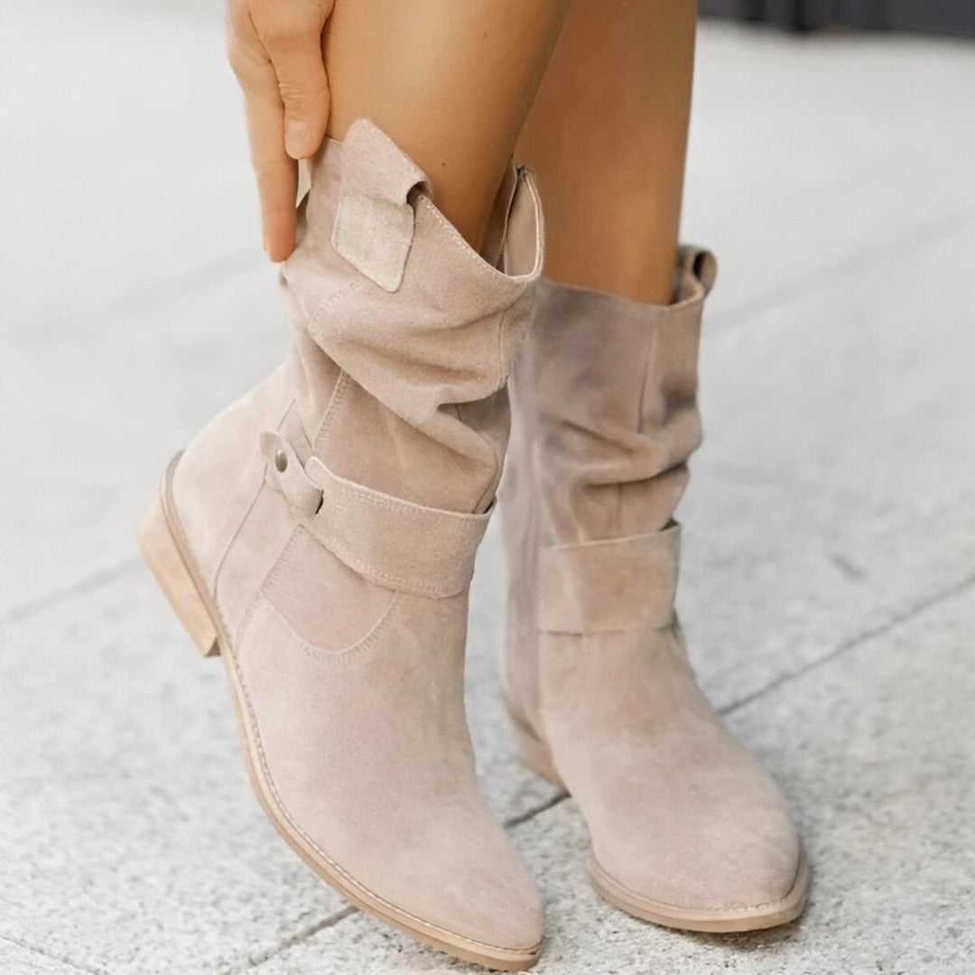 Fall/winter women's ruched ankle boots, super comfortable & chic, perfect for your casual daily style.