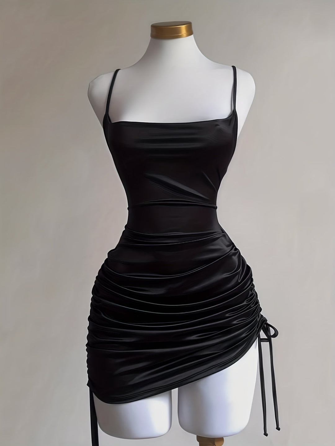 Stylish ruched bodycon mini dress, perfect for women's homecoming, parties, or evening wear.