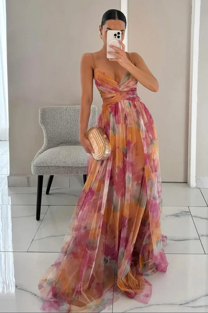 Chic women's textured layered maxi dress, sleeveless & flowy for elegant summer fashion. Perfect occasion wear.