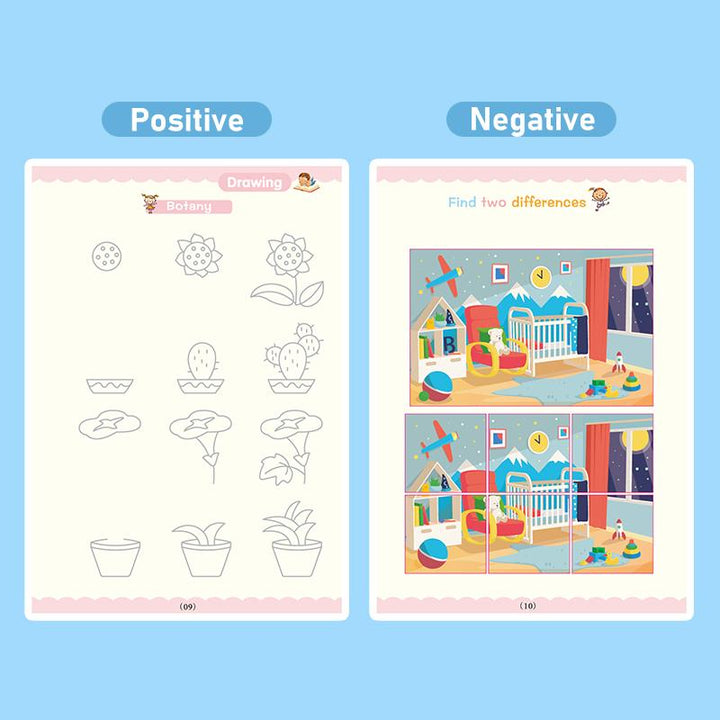 Full set of children's reusable magic practice copybooks with pens and grips, ideal for learning.