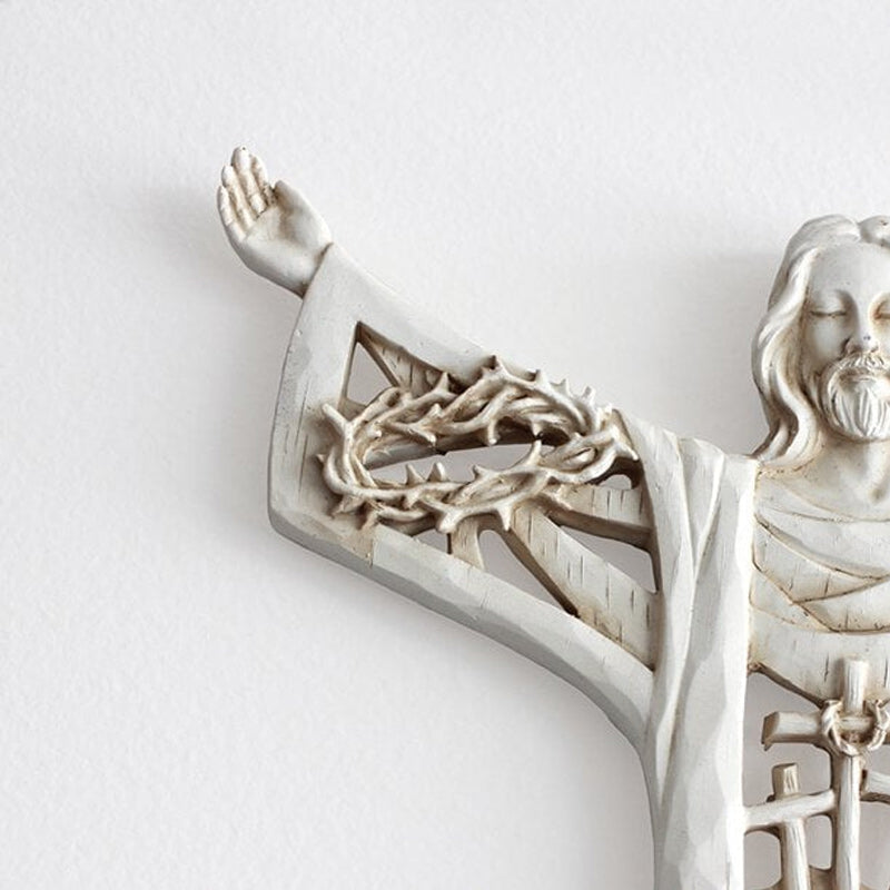 Detailed Risen Christ wall cross, Christian figures, ideal faith gift, spiritual home accent