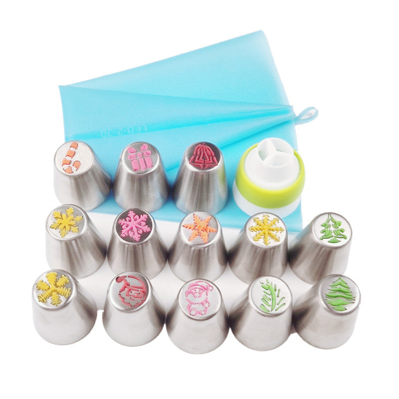 Complete Christmas baking decorating kit with assorted nozzles
