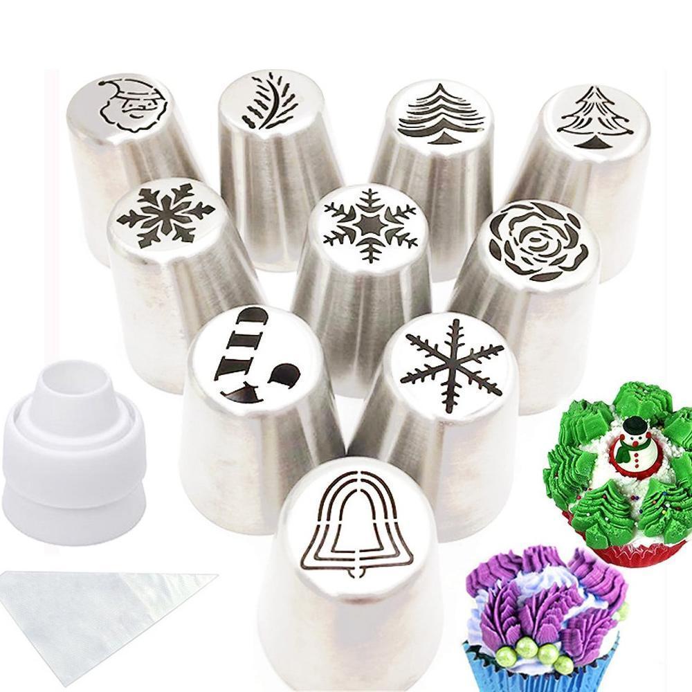 Pastry decorating nozzle set, ideal for Christmas holiday baking