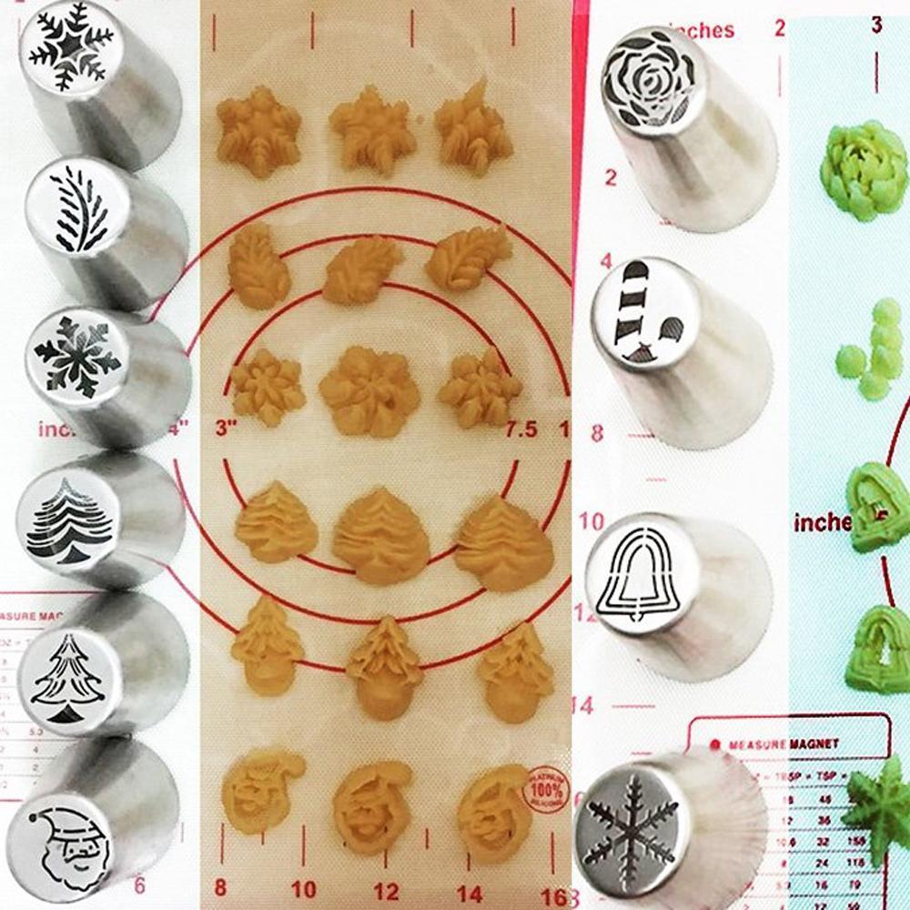 Festive Christmas baking nozzles set for cakes and cupcakes