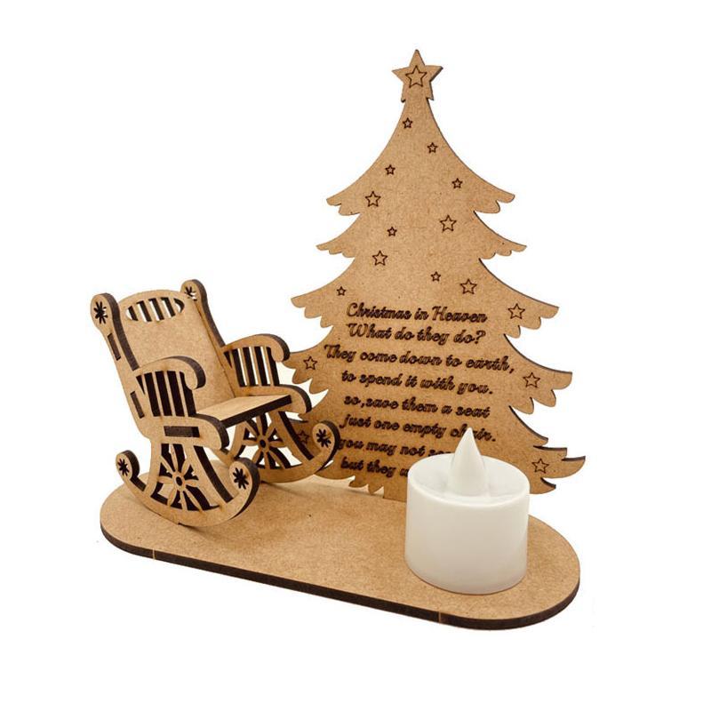 Modern Christmas memorial ornament, clean design, holds a small candle, perfect for peaceful remembrance.