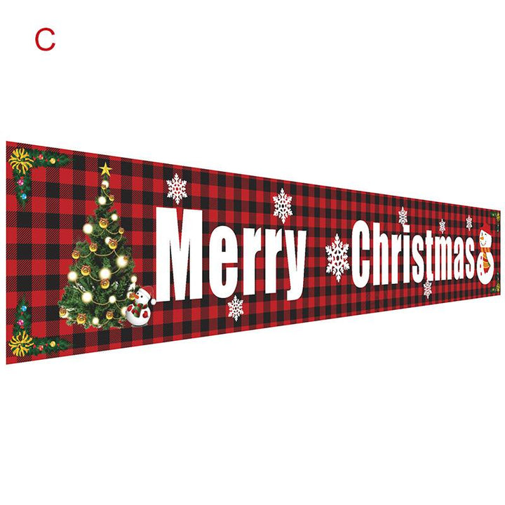 Festive Christmas outdoor banner flag, durable polyester with 'Happy Holidays' message, ideal for outdoor decor