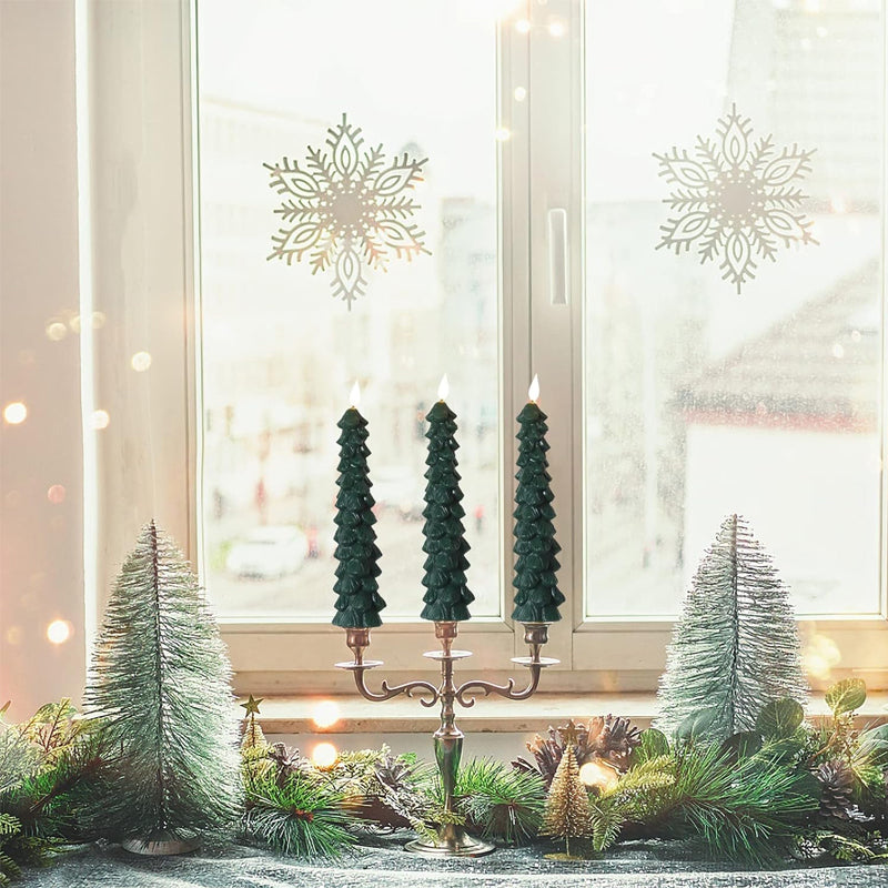 Modern LED flameless candles designed for Christmas tree decoration, set of 10