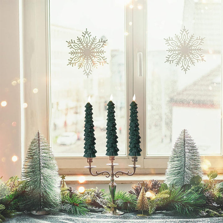 Modern LED flameless candles designed for Christmas tree decoration, set of 10