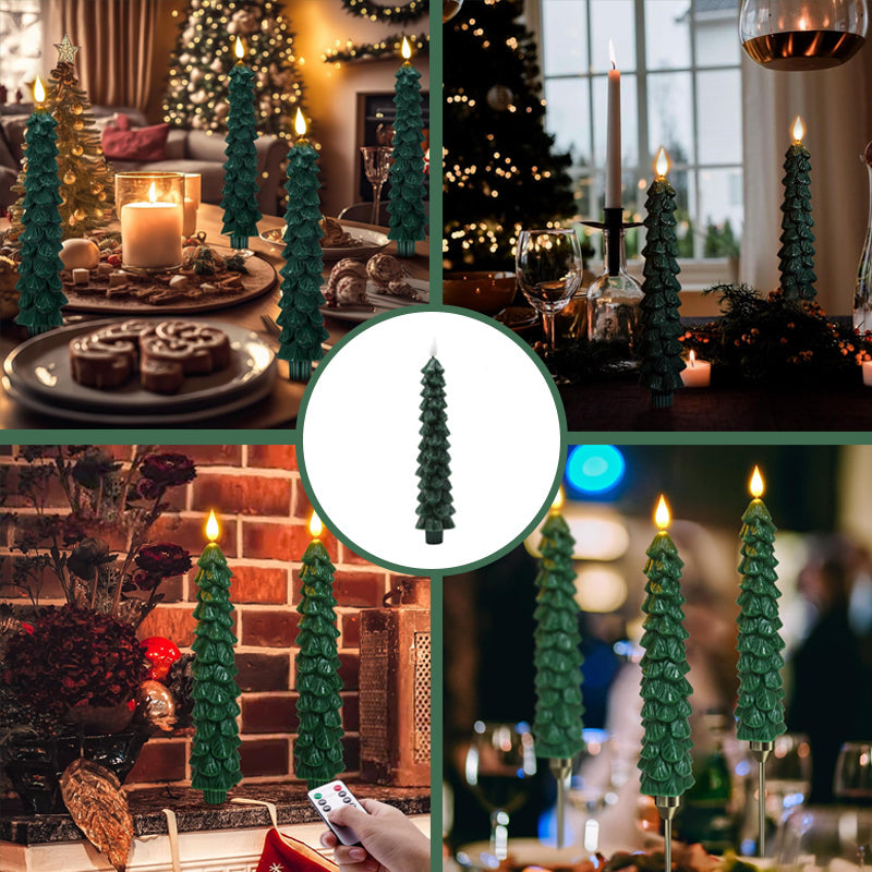 Set of battery-operated LED candles, perfect for festive Christmas tree lighting