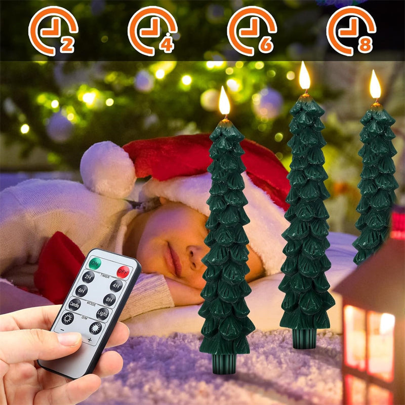 Elegant LED Christmas candles with remote control, ideal holiday decoration