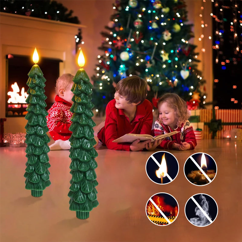 Flameless LED candles for Christmas tree, safe and festive lighting solution