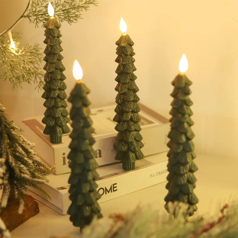 Clip-on LED candles, white, adding a cozy glow to your Christmas tree