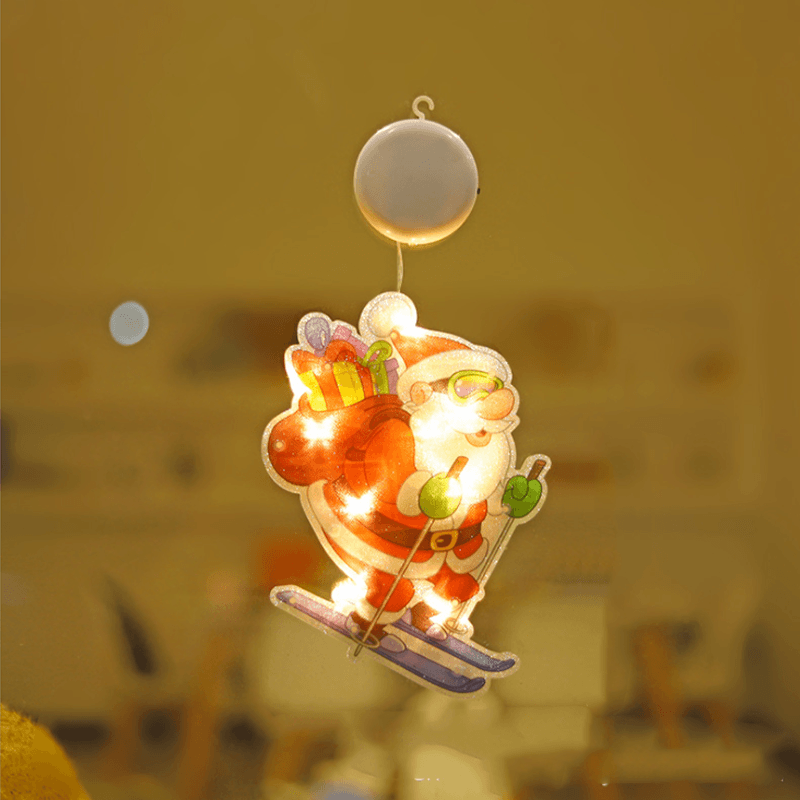 Christmas Window Suction Cup LED Light, featuring a snowman design, bringing winter charm to your home