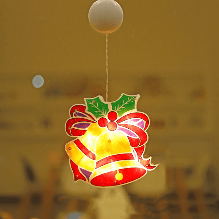 Holiday home interior with Christmas Window Suction Cup LED Lights creating a joyful, festive atmosphere