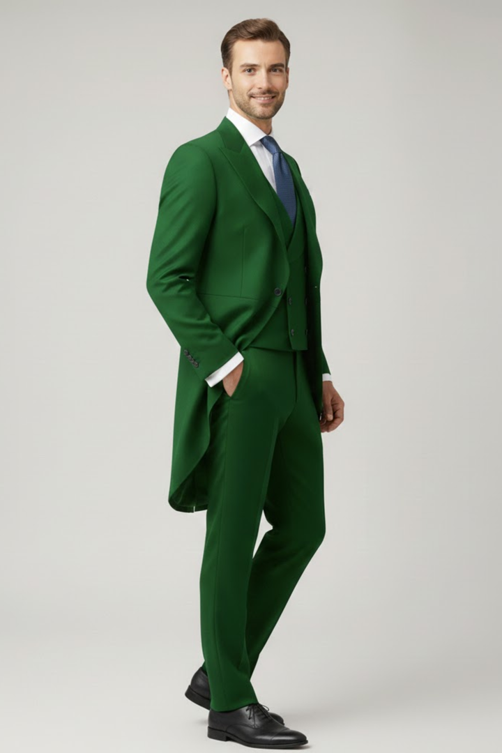 Men's classic formal tailcoat suit for black-tie events. Stylish evening wear for weddings & galas.