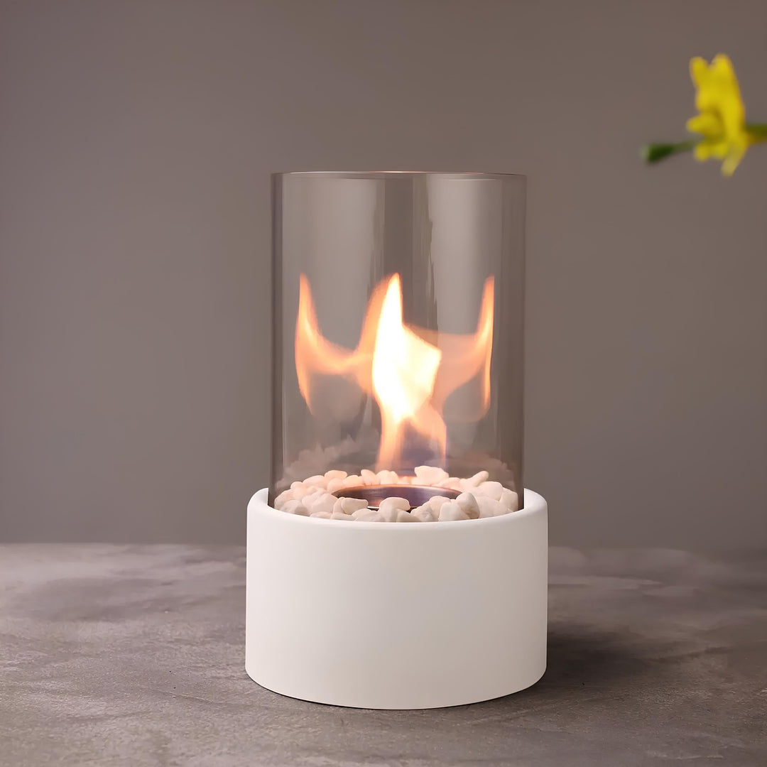Classic table lamp, Lumora decorative oil lamp with open flame, ideal for home ambiance.
