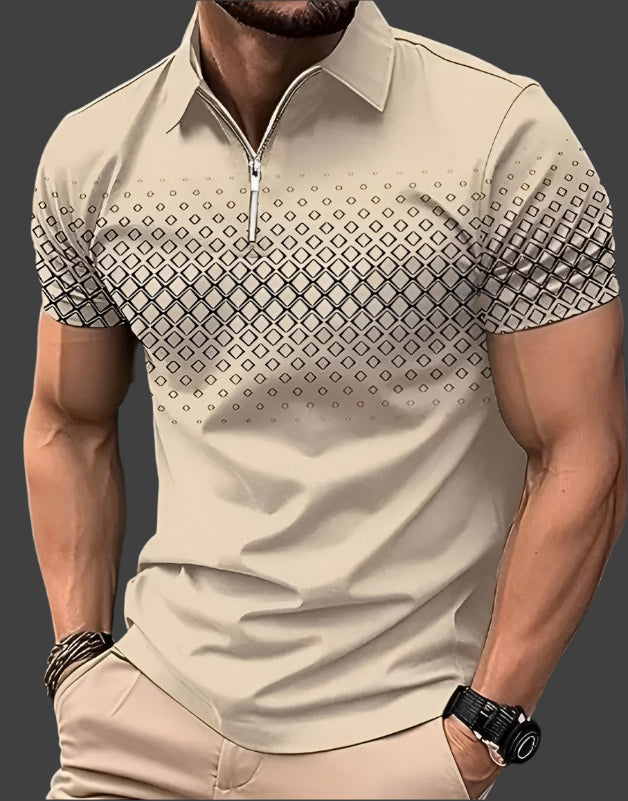 Essential men's casual polo shirt, perfect for layering or stand-alone short sleeve everyday style.