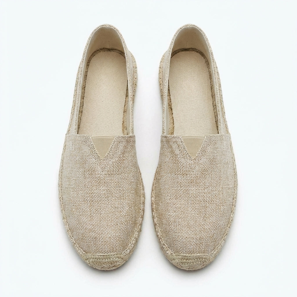 Men's travel shoes: classic slip-on espadrilles, lightweight and easy to wear.