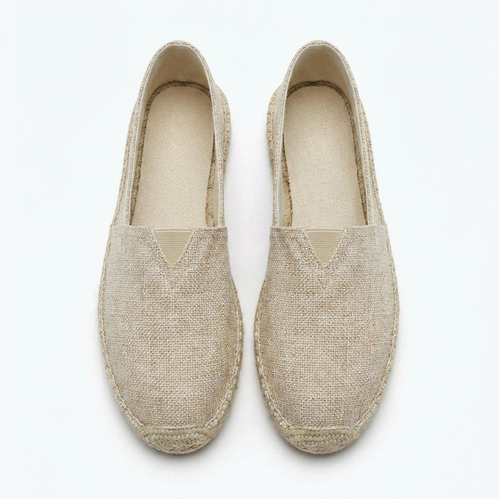 Men's travel shoes: classic slip-on espadrilles, lightweight and easy to wear.