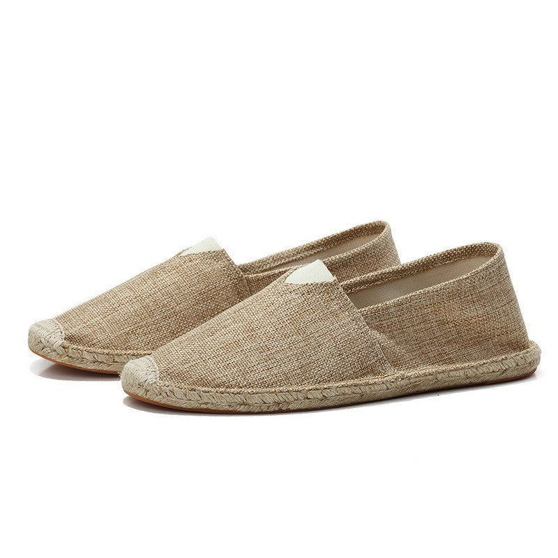 Casual men's slip-on shoes: classic espadrilles, ideal summer footwear.