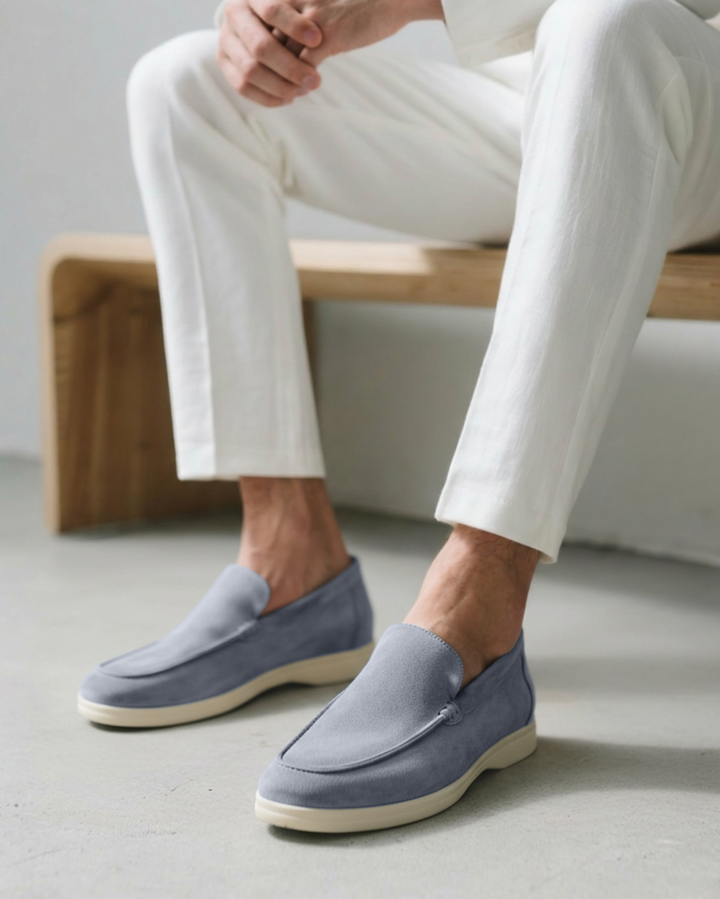Men's black classic slip-on loafers. Enhanced comfort insole. Formal & casual versatile shoes.