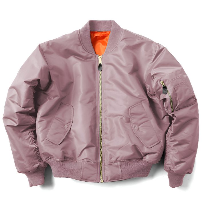Classic bomber jacket, perfect for a layered look. Unisex stylish outerwear, versatile for men's & women's everyday wear.