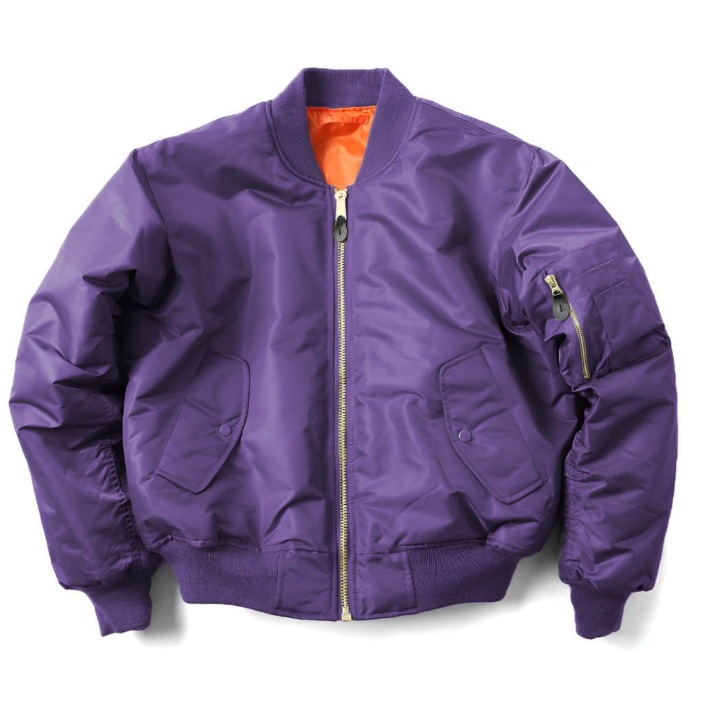Casual classic bomber jacket for men & women. Versatile everyday outerwear, stylish zip-up for all seasons.
