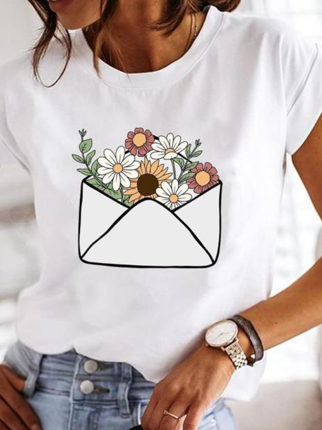 Relaxed fit women's short sleeve t-shirt, a comfortable classic for daily outfits & casual summer wear.