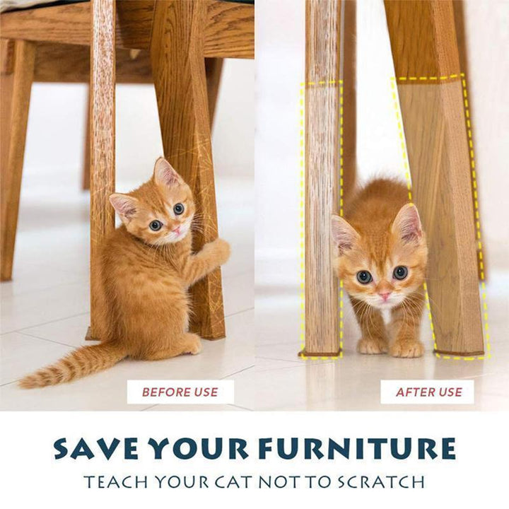 Pack of Clear Cat Furniture Protector Tape with 'Scratch Barrier' text, highlighting pet-friendly furniture protection.