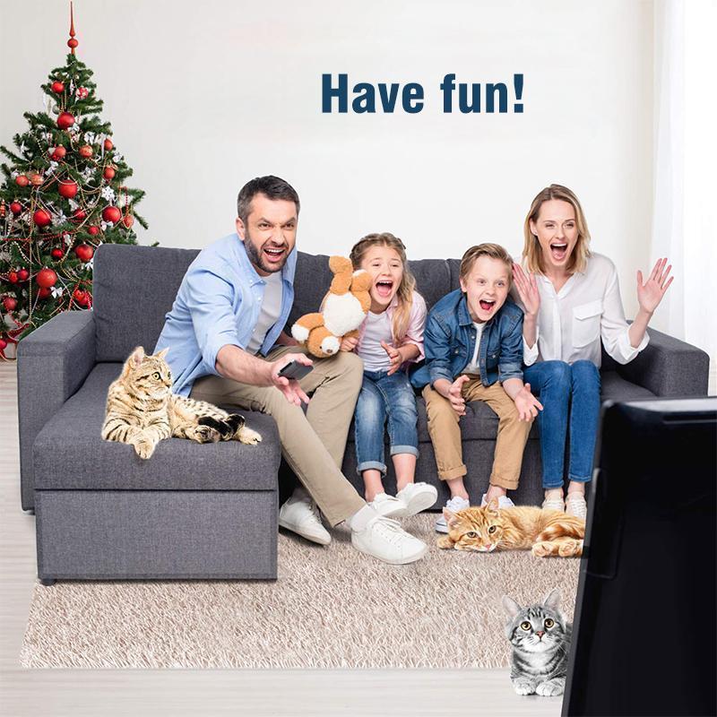 Before and after image showing Clear Cat Furniture Protector Tape applied for invisible cat scratch protection.