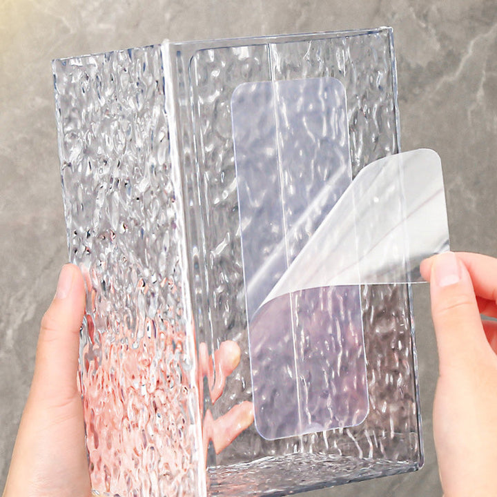 Modern Glacier Pattern Organizer Box, clear versatile storage for home decor and small items.