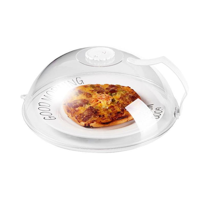 Large microwave food dome, clear plastic, 12-inch, keeps microwave clean, prevents splatters, and warms food evenly.